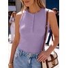 image:imageANRABESS Womens Sleeveless Henley High Neck Tank Top  Ribbed Slim Fit Shirts Racerback Summer Casual Daily Life amp Workouts Beach Vacation ClothesLight Purple