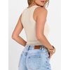image:imageANRABESS Womens Sleeveless Henley High Neck Tank Top  Ribbed Slim Fit Shirts Racerback Summer Casual Daily Life amp Workouts Beach Vacation ClothesLight Beige