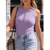 image:imageANRABESS Womens Sleeveless Henley High Neck Tank Top  Ribbed Slim Fit Shirts Racerback Summer Casual Daily Life amp Workouts Beach Vacation ClothesLight Purple