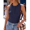 image:imageANRABESS Womens Sleeveless Henley High Neck Tank Top  Ribbed Slim Fit Shirts Racerback Summer Casual Daily Life amp Workouts Beach Vacation ClothesNavy Blue