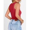 image:imageANRABESS Womens Sleeveless Henley High Neck Tank Top  Ribbed Slim Fit Shirts Racerback Summer Casual Daily Life amp Workouts Beach Vacation ClothesRed