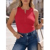image:imageANRABESS Womens Sleeveless Henley High Neck Tank Top  Ribbed Slim Fit Shirts Racerback Summer Casual Daily Life amp Workouts Beach Vacation ClothesRed