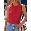 image:imageANRABESS Womens Sleeveless Henley High Neck Tank Top  Ribbed Slim Fit Shirts Racerback Summer Casual Daily Life amp Workouts Beach Vacation ClothesRed