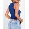 image:imageANRABESS Womens Sleeveless Henley High Neck Tank Top  Ribbed Slim Fit Shirts Racerback Summer Casual Daily Life amp Workouts Beach Vacation ClothesRoyal Blue