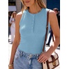 image:imageANRABESS Womens Sleeveless Henley High Neck Tank Top  Ribbed Slim Fit Shirts Racerback Summer Casual Daily Life amp Workouts Beach Vacation ClothesSky Blue