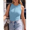 image:imageANRABESS Womens Sleeveless Henley High Neck Tank Top  Ribbed Slim Fit Shirts Racerback Summer Casual Daily Life amp Workouts Beach Vacation ClothesSky Blue