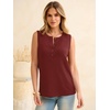 image:imageANRABESS Womens Tank Top Waffle Knit Sleeveless Henley Shirts 2026 Summer Loose Button Up V Neck Dressy Casual Tops ClothesBirck Red