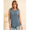 image:imageANRABESS Womens Tank Top Waffle Knit Sleeveless Henley Shirts 2026 Summer Loose Button Up V Neck Dressy Casual Tops ClothesDusty Blue