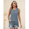 image:imageANRABESS Womens Tank Top Waffle Knit Sleeveless Henley Shirts 2026 Summer Loose Button Up V Neck Dressy Casual Tops ClothesDusty Blue