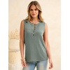 image:imageANRABESS Womens Tank Top Waffle Knit Sleeveless Henley Shirts 2026 Summer Loose Button Up V Neck Dressy Casual Tops ClothesGray Green