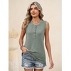 image:imageANRABESS Womens Tank Top Waffle Knit Sleeveless Henley Shirts 2026 Summer Loose Button Up V Neck Dressy Casual Tops ClothesGray Green