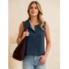 image:imageANRABESS Womens Tank Top Waffle Knit Sleeveless Henley Shirts 2026 Summer Loose Button Up V Neck Dressy Casual Tops ClothesNavy Blue