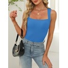 image:imageANRABESS Womens Tank Tops Square Neck Thick Straps Sleeveless Summer Slim Fit Shirts Knit Basic Tee Work amp Vacation ClothesBlue