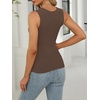 image:imageANRABESS Womens Tank Tops Square Neck Thick Straps Sleeveless Summer Slim Fit Shirts Knit Basic Tee Work amp Vacation ClothesCoffee