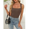 image:imageANRABESS Womens Tank Tops Square Neck Thick Straps Sleeveless Summer Slim Fit Shirts Knit Basic Tee Work amp Vacation ClothesCoffee