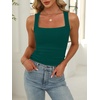 image:imageANRABESS Womens Tank Tops Square Neck Thick Straps Sleeveless Summer Slim Fit Shirts Knit Basic Tee Work amp Vacation ClothesForest Green