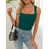 image:imageANRABESS Womens Tank Tops Square Neck Thick Straps Sleeveless Summer Slim Fit Shirts Knit Basic Tee Work amp Vacation ClothesForest Green