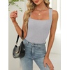 image:imageANRABESS Womens Tank Tops Square Neck Thick Straps Sleeveless Summer Slim Fit Shirts Knit Basic Tee Work amp Vacation ClothesGrey