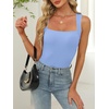 image:imageANRABESS Womens Tank Tops Square Neck Thick Straps Sleeveless Summer Slim Fit Shirts Knit Basic Tee Work amp Vacation ClothesLight Blue