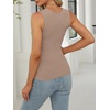 image:imageANRABESS Womens Tank Tops Square Neck Thick Straps Sleeveless Summer Slim Fit Shirts Knit Basic Tee Work amp Vacation ClothesLight Khaki