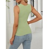 image:imageANRABESS Womens Tank Tops Square Neck Thick Straps Sleeveless Summer Slim Fit Shirts Knit Basic Tee Work amp Vacation ClothesPea Green