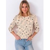 image:imageANRABESS Womens Tops 34 Sleeve Dressy Casual Blouses with Buttons Summer Eyelet Business Shirts Tunics 2026 Spring ClothesBeige Floral