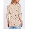image:imageANRABESS Womens Tops 34 Sleeve Dressy Casual Blouses with Buttons Summer Eyelet Business Shirts Tunics 2026 Spring ClothesBeige Floral
