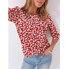 image:imageANRABESS Womens Tops 34 Sleeve Dressy Casual Blouses with Buttons Summer Eyelet Business Shirts Tunics 2026 Spring ClothesRed White Floral