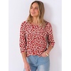 image:imageANRABESS Womens Tops 34 Sleeve Dressy Casual Blouses with Buttons Summer Eyelet Business Shirts Tunics 2026 Spring ClothesRed White Floral