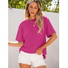 image:imageANRABESS Womens Tops Oversized T Shirts  Short Sleeve Crew Neck Summer Basic Tee Shirt Casual Loose Fit Trendy Fashion Clothes Going Out Outfits Work amp TravelHot Pink