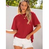 image:imageANRABESS Womens Tops Oversized T Shirts  Short Sleeve Crew Neck Summer Basic Tee Shirt Casual Loose Fit Trendy Fashion Clothes Going Out Outfits Work amp TravelRed