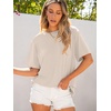 image:imageANRABESS Womens Tops Oversized T Shirts  Short Sleeve Crew Neck Summer Basic Tee Shirt Casual Loose Fit Trendy Fashion Clothes Going Out Outfits Work amp TravelAlmond