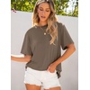 image:imageANRABESS Womens Tops Oversized T Shirts  Short Sleeve Crew Neck Summer Basic Tee Shirt Casual Loose Fit Trendy Fashion Clothes Going Out Outfits Work amp TravelLight Brown
