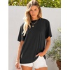 image:imageANRABESS Womens Tops Oversized T Shirts  Short Sleeve Crew Neck Summer Basic Tee Shirt Casual Loose Fit Trendy Fashion Clothes Going Out Outfits Work amp TravelBlack