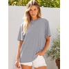 image:imageANRABESS Womens Tops Oversized T Shirts  Short Sleeve Crew Neck Summer Basic Tee Shirt Casual Loose Fit Trendy Fashion Clothes Going Out Outfits Work amp TravelCharcoal Heather