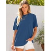 image:imageANRABESS Womens Tops Oversized T Shirts  Short Sleeve Crew Neck Summer Basic Tee Shirt Casual Loose Fit Trendy Fashion Clothes Going Out Outfits Work amp TravelCerulean