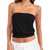 image:imageANRABESS Tube Tops for Women Bandeau Strapless Cropped Banded Hem 2026 Summer ClothesBlack