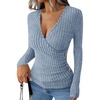 image:imageANRABESS Women Long Sleeve V Neck Shirts  Comfy Soft Sexy SweaterSlim Fit Wrap Top Daily Work Office Vacation Outfits Casual Dressy Spring Fall WinterBlue