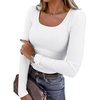 image:imageANRABESS Womens Long Sleeve Shirts Scoop Neck Ribbed Knit Slim Fitted Tops Casual Basic Tee 2026 Fall Fashion Outfits ClothesWhite