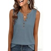 image:imageANRABESS Womens Tank Top Waffle Knit Sleeveless Henley Shirts 2026 Summer Loose Button Up V Neck Dressy Casual Tops ClothesDusty Blue