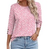 image:imageANRABESS Womens Tops 34 Sleeve Dressy Casual Blouses with Buttons Summer Eyelet Business Shirts Tunics 2026 Spring ClothesPink White Dot