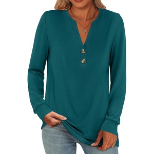 image:imageANRABESS Womens Long Sleeve Shirts 2026 Spring Fashion Dressy Casual Tops Trendy Henley Blouses Cute Work Outfits ClothesTeal