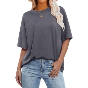 image:imageANRABESS Womens Tops Oversized T Shirts  Short Sleeve Crew Neck Summer Basic Tee Shirt Casual Loose Fit Trendy Fashion Clothes Going Out Outfits Work amp TravelGrey