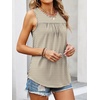 image:imageANRABESS Women Sleeveless Tank Top 2026 Summer Casual Loose Fit Eyelet Flowy Shirts 2026 Beach Vacation ClothesBrown Houndstooth