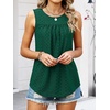 image:imageANRABESS Women Sleeveless Tank Top 2026 Summer Casual Loose Fit Eyelet Flowy Shirts 2026 Beach Vacation ClothesDeep Green