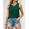 image:imageANRABESS Women Sleeveless Tank Top 2026 Summer Casual Loose Fit Eyelet Flowy Shirts 2026 Beach Vacation ClothesDeep Green
