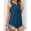 image:imageANRABESS Women Sleeveless Tank Top 2026 Summer Casual Loose Fit Eyelet Flowy Shirts 2026 Beach Vacation ClothesIndigo