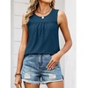 image:imageANRABESS Women Sleeveless Tank Top 2026 Summer Casual Loose Fit Eyelet Flowy Shirts 2026 Beach Vacation ClothesIndigo