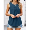 image:imageANRABESS Women Sleeveless Tank Top 2026 Summer Casual Loose Fit Eyelet Flowy Shirts 2026 Beach Vacation ClothesIndigo