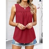 image:imageANRABESS Women Sleeveless Tank Top 2026 Summer Casual Loose Fit Eyelet Flowy Shirts 2026 Beach Vacation ClothesRed